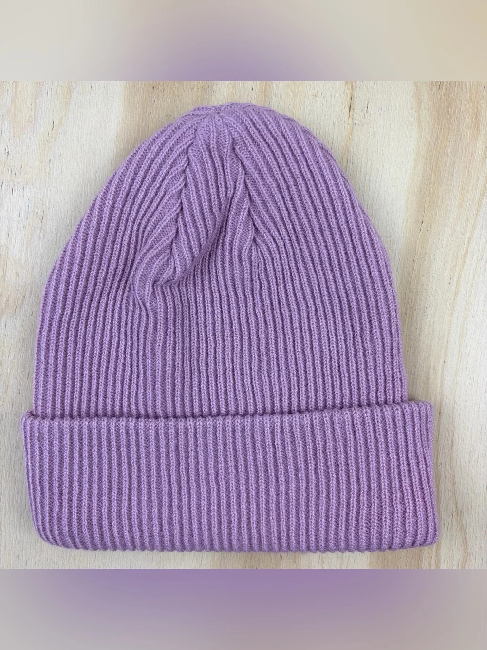 ⁠Cadeau de Ciel Women Winter Beanie Hat Ribbed Knit Cuffed Lot Purple Burgundy⁠
